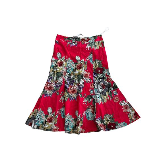 Vintage Connection 18 Red Hawaiian Floral Skirt Sz M NWT - Picture 5 of 6